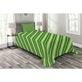 thumbnail image 1 of Ambesonne Geometric Quilted Bedspread Set 2 Pcs, Irish Striped Pattern, Twin Size, Lime Green Dark Green, 1 of 3