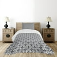 thumbnail image 1 of Ambesonne Geometric Quilted Bedspread Set 2 Pcs, Japanese Mandala, Twin Size, Dark Blue Cream, 1 of 6