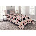 thumbnail image 1 of Ambesonne Geometric Quilted Bedspread Set 2 Pcs, Modern Doodle Art, Twin Size, Peach Coral Black, 1 of 3