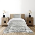 thumbnail image 1 of Ambesonne Geometric Quilted Bedspread Set 2 Pcs, Monochrome Aztec Inspired, Twin Size, Charcoal Grey White, 1 of 6
