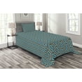 thumbnail image 1 of Ambesonne Geometric Quilted Bedspread Set 2 Pcs, Nested Square Pattern, Twin Size, Brown and Sky Blue, 1 of 3