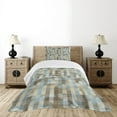 thumbnail image 1 of Ambesonne Geometric Quilted Bedspread Set 2 Pcs, Soft Vertical Line Design, Twin Size, Tan Cream Pale Blue, 1 of 3
