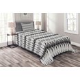 thumbnail image 1 of Ambesonne Geometric Quilted Bedspread Set 2 Pcs, Triangles, Twin Size, White, 1 of 3