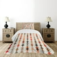 thumbnail image 1 of Ambesonne Geometric Quilted Bedspread Set 2 Pcs, Vintage Oval Pattern, Twin Size, Orange Peach Red, 1 of 6