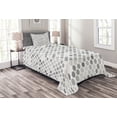 thumbnail image 1 of Ambesonne Geometric Quilted Bedspread Set 2 Pcs, Zig Zag Hexagon, Twin Size, White, 1 of 3
