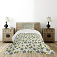 thumbnail image 1 of Ambesonne Geometric Quilted Bedspread Set 2 Pcs, Zigzag Chevron Circle, Twin Size, Yellow Black White, 1 of 5