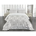 thumbnail image 1 of Ambesonne Geometric Quilted Bedspread Set 3 Pcs, Abstract Modern Grid, King Size, Umber White, 1 of 3