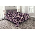 thumbnail image 1 of Ambesonne Geometric Quilted Bedspread Set 3 Pcs, Abstract Style Triangles, Queen Size, Dark Purple Lilac, 1 of 3