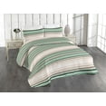 thumbnail image 1 of Ambesonne Geometric Quilted Bedspread Set 3 Pcs, Abstract Wave Pattern Art, Twin, Dried Rose and Jade Green, 1 of 4