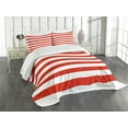 thumbnail image 1 of Ambesonne Geometric Quilted Bedspread Set 3 Pcs, American Flag Design, King Size, Vermilion White, 1 of 5