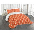 thumbnail image 1 of Ambesonne Geometric Quilted Bedspread Set 3 Pcs, Arrow Lines, King Size, Vermilion Cream, 1 of 5