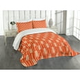 thumbnail image 1 of Ambesonne Geometric Quilted Bedspread Set 3 Pcs, Arrow Lines, Queen Size, Vermilion Cream, 1 of 5