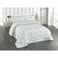 thumbnail image 1 of Ambesonne Geometric Quilted Bedspread Set 3 Pcs, Art of Stripes Triangles, Twin, Brown Pale Blue White, 1 of 4