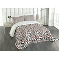 thumbnail image 1 of Ambesonne Geometric Quilted Bedspread Set 3 Pcs, Brushstroke Circle Art, King Size, Blush Grey, 1 of 5