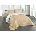 thumbnail image 1 of Ambesonne Geometric Quilted Bedspread Set 3 Pcs, Cats Eye Pattern, Queen Size, Orange Fern Green White, 1 of 3