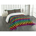 thumbnail image 1 of Ambesonne Geometric Quilted Bedspread Set 3 Pcs, Digital Game Style, Queen Size, Multicolor, 1 of 3