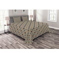 thumbnail image 1 of Ambesonne Geometric Quilted Bedspread Set 3 Pcs, Eastern Look Mosaic Tile, Queen Size, Tan Brown Sage Green, 1 of 3