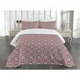 thumbnail image 1 of Ambesonne Geometric Quilted Bedspread Set 3 Pcs, Floral Eastern Motifs, Queen Size, Pale Orange Mauve Coral, 1 of 5