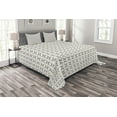 thumbnail image 1 of Ambesonne Geometric Quilted Bedspread Set 3 Pcs, Half Circle Geometric, Queen Size, Charcoal Grey Pearl, 1 of 3