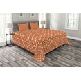 thumbnail image 1 of Ambesonne Geometric Quilted Bedspread Set 3 Pcs, Japanese Flowers, King Size, Vermilion Cream, 1 of 3