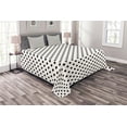thumbnail image 1 of Ambesonne Geometric Quilted Bedspread Set 3 Pcs, Large Polka Dots, Queen Size, Black White, 1 of 3