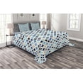 thumbnail image 1 of Ambesonne Geometric Quilted Bedspread Set 3 Pcs, Modern Blue Circles, King Size, Multicolor, 1 of 3