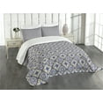 thumbnail image 1 of Ambesonne Geometric Quilted Bedspread Set 3 Pcs, Morrocan Ornament, Queen Size, Multicolor, 1 of 5