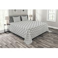 thumbnail image 1 of Ambesonne Geometric Quilted Bedspread Set 3 Pcs, Oriental Moroccan, Queen Size, Black and White, 1 of 3