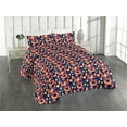 thumbnail image 1 of Ambesonne Geometric Quilted Bedspread Set 3 Pcs, Pattern Abstract Square, Twin, Burnt Sienna Indigo, 1 of 4