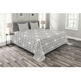 thumbnail image 1 of Ambesonne Geometric Quilted Bedspread Set 3 Pcs, Retro Grid Halftone, Queen Size, Umber White, 1 of 3
