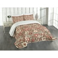 thumbnail image 1 of Ambesonne Geometric Quilted Bedspread Set 3 Pcs, Rounded Triangles Art, Queen Size, Multicolor, 1 of 5
