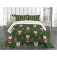 thumbnail image 1 of Ambesonne Geometric Quilted Bedspread Set 3 Pcs, Santa Claus Present, Queen Size, Green Ruby White, 1 of 3