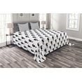 thumbnail image 1 of Ambesonne Geometric Quilted Bedspread Set 3 Pcs, Seahorse Silhouettes, Queen Size, Dark Blue White, 1 of 5