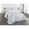 thumbnail image 1 of Ambesonne Geometric Quilted Bedspread Set 3 Pcs, Seigaiha Pattern, King Size, Cadet Blue White, 1 of 5