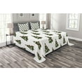 thumbnail image 1 of Ambesonne Geometric Quilted Bedspread Set 3 Pcs, Xmas Tree Pattern, Queen Size, Hunter Green Ruby White, 1 of 3