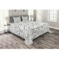 thumbnail image 1 of Ambesonne Geometric Quilted Bedspread Set 3 Pcs, Zig Zag Hexagon, Queen Size, White, 1 of 3