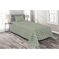 thumbnail image 1 of Ambesonne Geometric Quilted Coverlet 2 Pcs, Vintage Rhombus Stripes, Twin Size, Pale Sage Green, 1 of 1