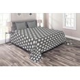 thumbnail image 1 of Ambesonne Geometric Quilted Coverlet 3 Pcs, Circular Disc Forms, King Size, White, 1 of 2