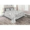 thumbnail image 1 of Ambesonne Geometric Quilted Coverlet 3 Pcs, Zig Zag Hexagon, Queen Size, White, 1 of 2