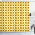 thumbnail image 1 of Ambesonne Geometric Shower Curtain, 70s Vintage Minimalist, 69"Wx75"L, Earth Yellow, 1 of 4