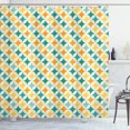 thumbnail image 1 of Ambesonne Geometric Shower Curtain, Abstract Circle Cube, 69"Wx75"L, Yellow and Blue, 1 of 5