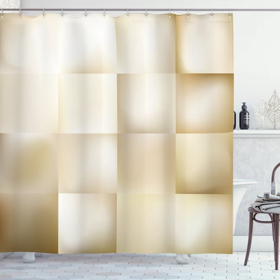 Ambesonne Geometric Shower Curtain, Abstract Square Shady, 69"Wx75"L, Cream Beige