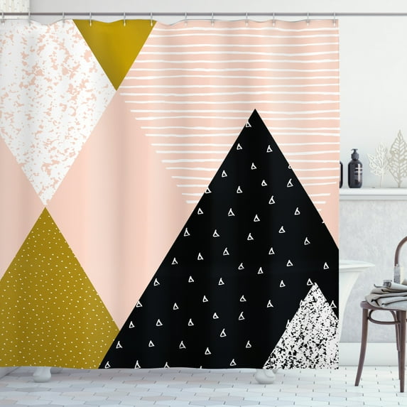 Ambesonne Geometric Shower Curtain, Abstract Texture Art, 69"Wx75"L, Multicolor