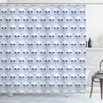 thumbnail image 1 of Ambesonne Geometric Shower Curtain, Blue Skulls Optical, 69"Wx84"L, Navy Blue White, 1 of 5