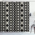 thumbnail image 1 of Ambesonne Geometric Shower Curtain, Chevron Zigzags Boho, 69"Wx84"L, Charcoal Grey Black, 1 of 2