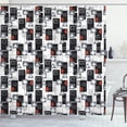thumbnail image 1 of Ambesonne Geometric Shower Curtain, Creative Modern Shapes, 69"Wx75"L, Grey Vermilion, 1 of 4