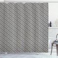 thumbnail image 1 of Ambesonne Geometric Shower Curtain, Diagonal Lines Chevron, 69"Wx70"L, Ivory and Black, 1 of 3