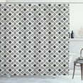thumbnail image 1 of Ambesonne Geometric Shower Curtain, Digital Lines with Square, 69"Wx84"L, Charcoal Grey White, 1 of 3