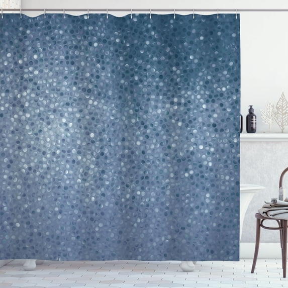 Ambesonne Geometric Shower Curtain, Dot Tiles Shape Print, 69"Wx70"L, Dark Turquoise