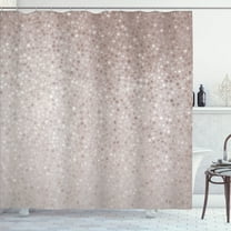 Ambesonne Geometric Shower Curtain, Dot Tiles Shape Print, 69"Wx75"L, Pale Mauve